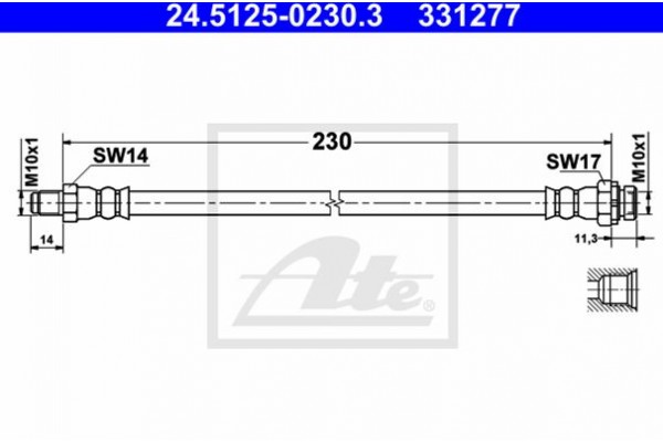 Ate Ελαστικός Σωλήνας Φρένων - 24.5125-0230.3