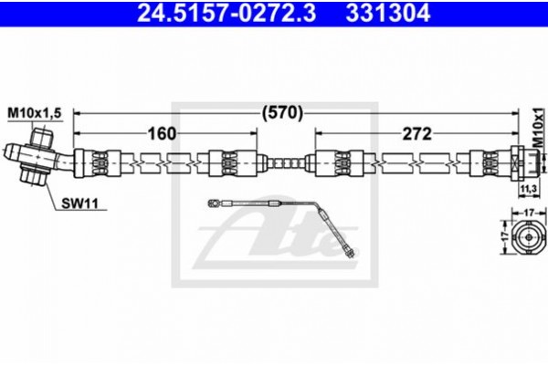 Ate Ελαστικός Σωλήνας Φρένων - 24.5157-0272.3