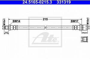 Ate Ελαστικός Σωλήνας Φρένων - 24.5165-0215.3