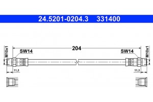 Ate Ελαστικός Σωλήνας Φρένων - 24.5201-0204.3