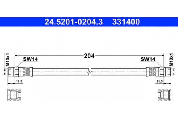Ate Ελαστικός Σωλήνας Φρένων - 24.5201-0204.3