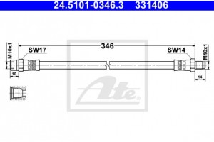 Ate Ελαστικός Σωλήνας Φρένων - 24.5101-0346.3