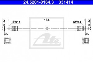 Ate Ελαστικός Σωλήνας Φρένων - 24.5201-0164.3