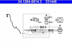 Ate Ελαστικός Σωλήνας Φρένων - 24.1294-0014.3