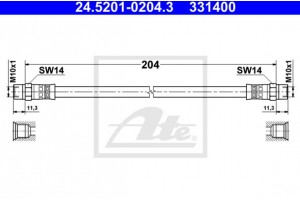 Ate Ελαστικός Σωλήνας Συμπλέκτη - 24.5201-0204.3