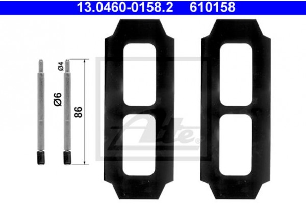 Ate Σετ βοηθ. εξαρτημάτων, Τακάκια Φρένων - 13.0460-0158.2