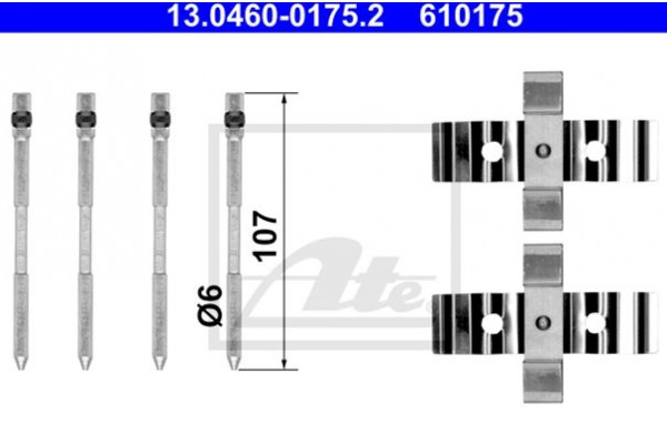 Ate Σετ βοηθ. εξαρτημάτων, Τακάκια Φρένων - 13.0460-0175.2