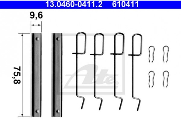 Ate Σετ βοηθ. εξαρτημάτων, Τακάκια Φρένων - 13.0460-0411.2