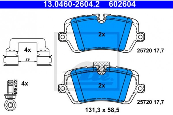 Ate Σετ τακάκια, Δισκόφρενα - 13.0460-2604.2