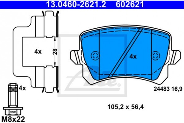 Ate Σετ τακάκια, Δισκόφρενα - 13.0460-2621.2