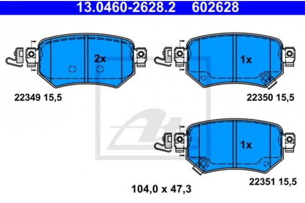 Ate Σετ τακάκια, Δισκόφρενα - 13.0460-2628.2