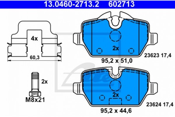 Ate Σετ τακάκια, Δισκόφρενα - 13.0460-2713.2