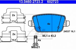 Ate Σετ τακάκια, Δισκόφρενα - 13.0460-2723.2