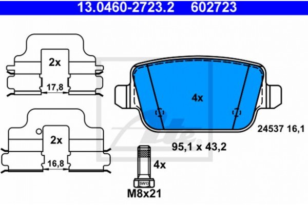 Ate Σετ τακάκια, Δισκόφρενα - 13.0460-2723.2