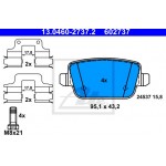 Ate Σετ τακάκια, Δισκόφρενα - 13.0460-2737.2