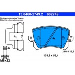 Ate Σετ τακάκια, Δισκόφρενα - 13.0460-2749.2