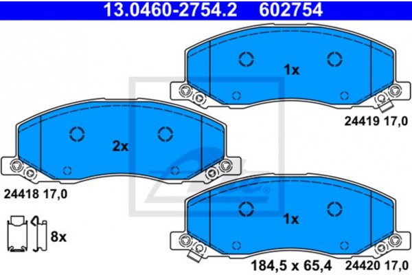 Ate Σετ τακάκια, Δισκόφρενα - 13.0460-2754.2