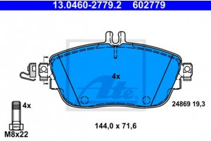 Ate Σετ τακάκια, Δισκόφρενα - 13.0460-2779.2