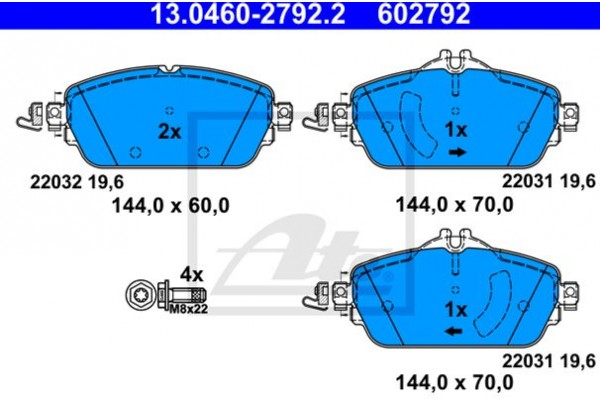 Ate Σετ τακάκια, Δισκόφρενα - 13.0460-2792.2