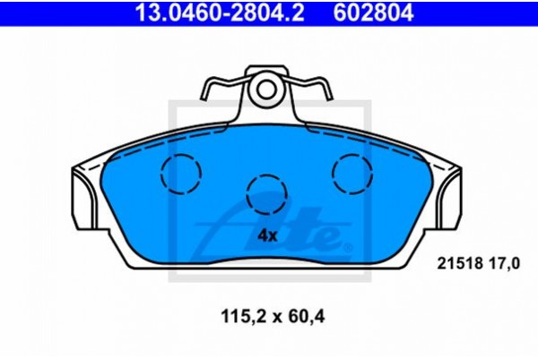 Ate Σετ τακάκια, Δισκόφρενα - 13.0460-2804.2