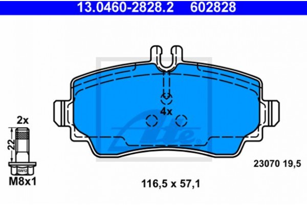 Ate Σετ τακάκια, Δισκόφρενα - 13.0460-2828.2