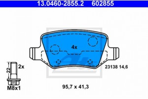 Ate Σετ τακάκια, Δισκόφρενα - 13.0460-2855.2