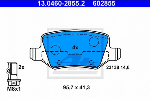 Ate Σετ τακάκια, Δισκόφρενα - 13.0460-2855.2