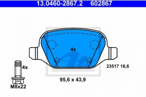 Ate Σετ τακάκια, Δισκόφρενα - 13.0460-2867.2