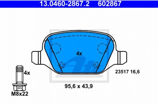 Ate Σετ τακάκια, Δισκόφρενα - 13.0460-2867.2