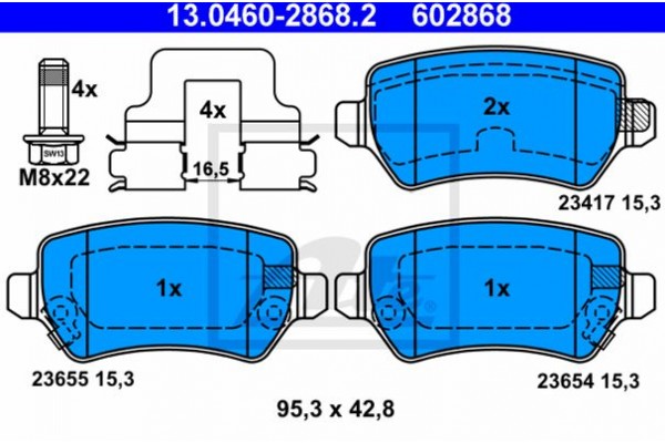 Ate Σετ τακάκια, Δισκόφρενα - 13.0460-2868.2