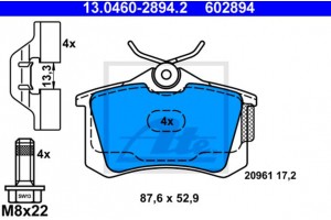 Ate Σετ τακάκια, Δισκόφρενα - 13.0460-2894.2