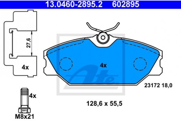 Ate Σετ τακάκια, Δισκόφρενα - 13.0460-2895.2