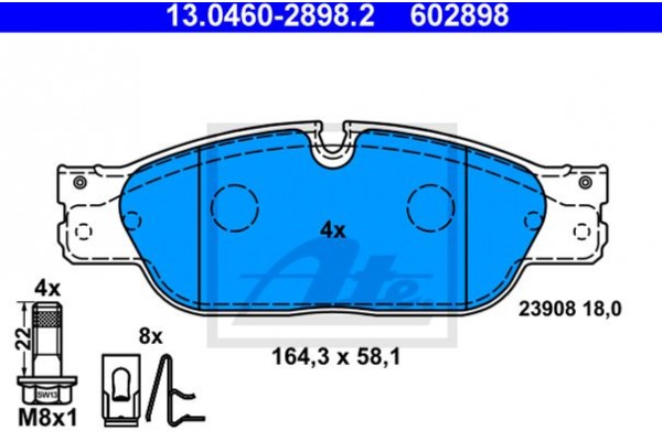 Ate Σετ τακάκια, Δισκόφρενα - 13.0460-2898.2