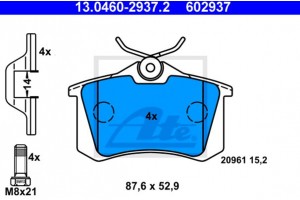 Ate Σετ τακάκια, Δισκόφρενα - 13.0460-2937.2