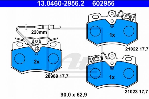 Ate Σετ τακάκια, Δισκόφρενα - 13.0460-2956.2