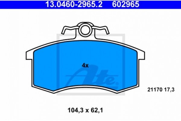 Ate Σετ τακάκια, Δισκόφρενα - 13.0460-2965.2