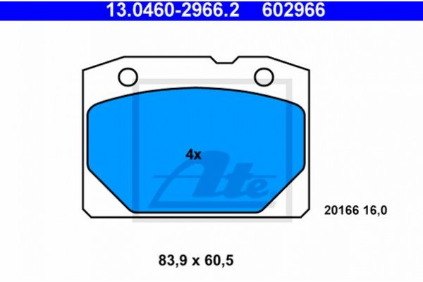 Ate Σετ τακάκια, Δισκόφρενα - 13.0460-2966.2