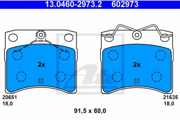 Ate Σετ τακάκια, Δισκόφρενα - 13.0460-2973.2