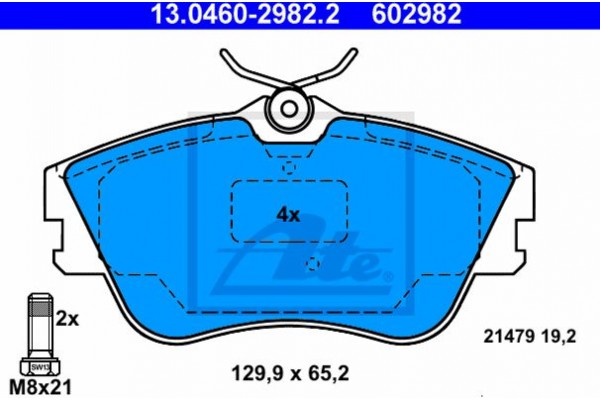 Ate Σετ τακάκια, Δισκόφρενα - 13.0460-2982.2