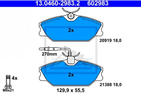 Ate Σετ τακάκια, Δισκόφρενα - 13.0460-2983.2