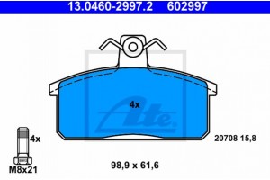 Ate Σετ τακάκια, Δισκόφρενα - 13.0460-2997.2