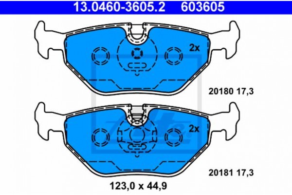 Ate Σετ τακάκια, Δισκόφρενα - 13.0460-3605.2