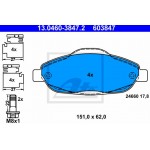 Ate Σετ τακάκια, Δισκόφρενα - 13.0460-3847.2