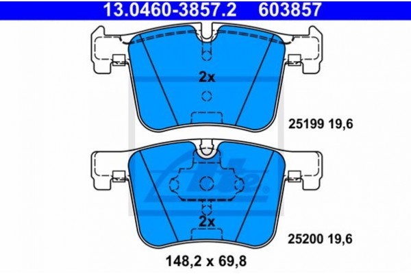 Ate Σετ τακάκια, Δισκόφρενα - 13.0460-3857.2