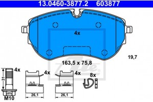 Ate Σετ τακάκια, Δισκόφρενα - 13.0460-3877.2