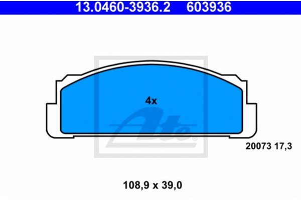 Ate Σετ τακάκια, Δισκόφρενα - 13.0460-3936.2