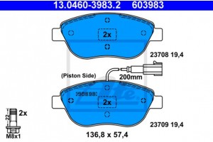 Ate Σετ τακάκια, Δισκόφρενα - 13.0460-3983.2