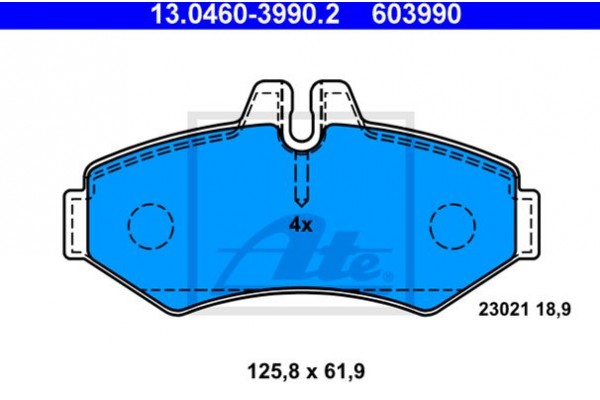 Ate Σετ τακάκια, Δισκόφρενα - 13.0460-3990.2