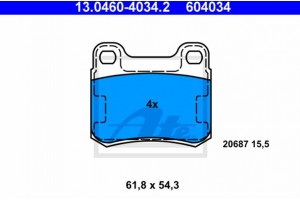 Ate Σετ τακάκια, Δισκόφρενα - 13.0460-4034.2