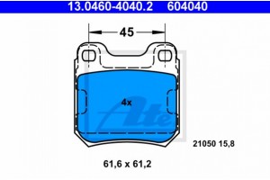 Ate Σετ τακάκια, Δισκόφρενα - 13.0460-4040.2